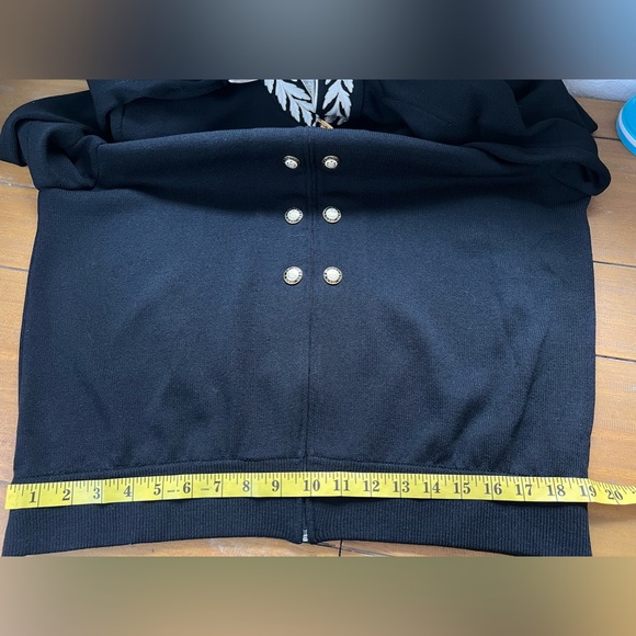 St John Santana Knit Embroidered Jacket Zip Front in Black Signature Hardware - Picture 11 of 17